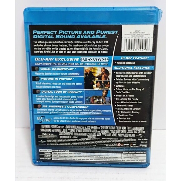 2008 UNIVERSAL PICTURES SERENITY BLU-RAY JOSS WHEDON NATHAN FILLION ALAN TUDYK - Picture 2 of 4